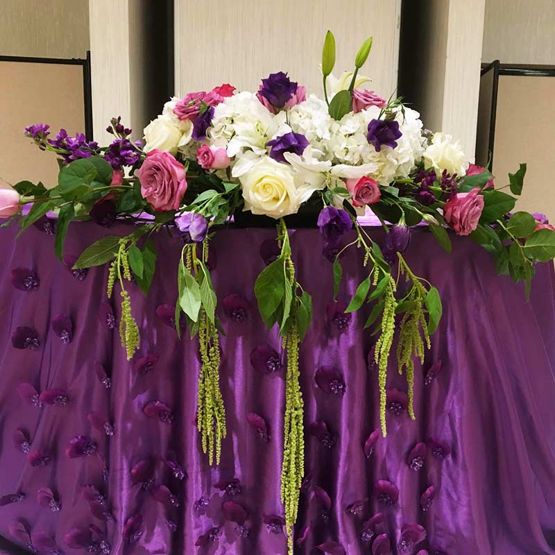 Wedding ceremony floral installation